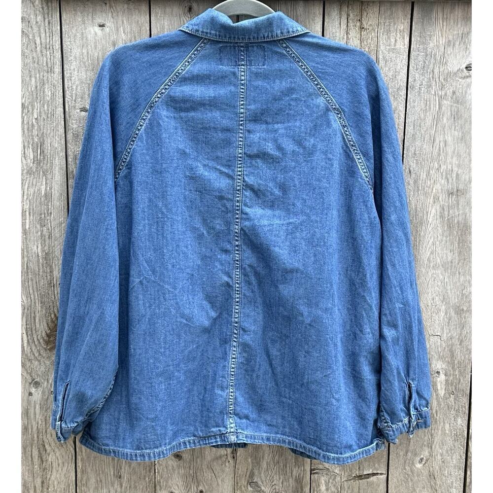 Women’s Torrid Denim Jean Jacket Vintage Look Medium Wash Chore Western SZ 0 EUC - Picture 8 of 8